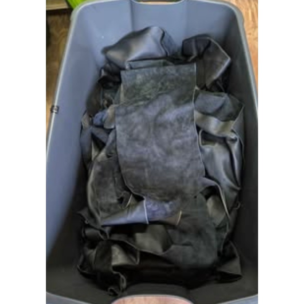 Leather Scraps 1lb Black Good Crafting Remnants DIY Lot